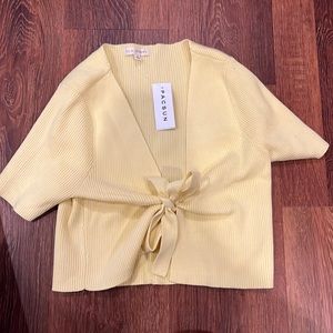 PacSun Tie Knot Yellow Cardigan